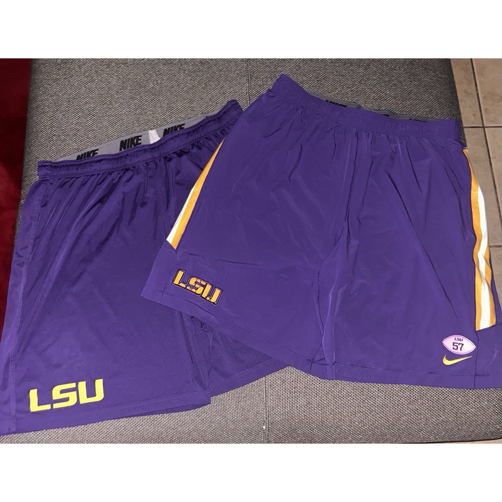 Nike LSU Tigers Player Issue Game Worn Sri-Fit Shorts Mens 3XL 2 Pair Lot NCAA